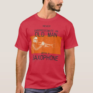 Camiseta Mens Funny Mens Saophone Design para Pai e vovô