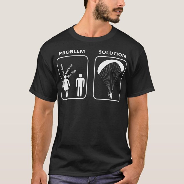 Camiseta Mens Funny Paramotor e Paragliding (Frente)