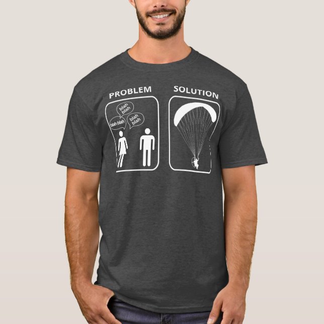 Camiseta Mens Funny Paramotor Tshirt blah blah blah (Frente)