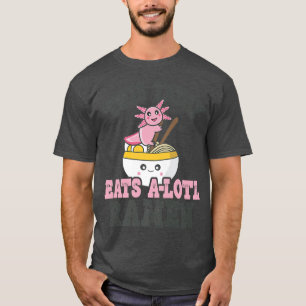 Camiseta Mens Funny Ramen Loving Tatay Cute Axolotl Eating