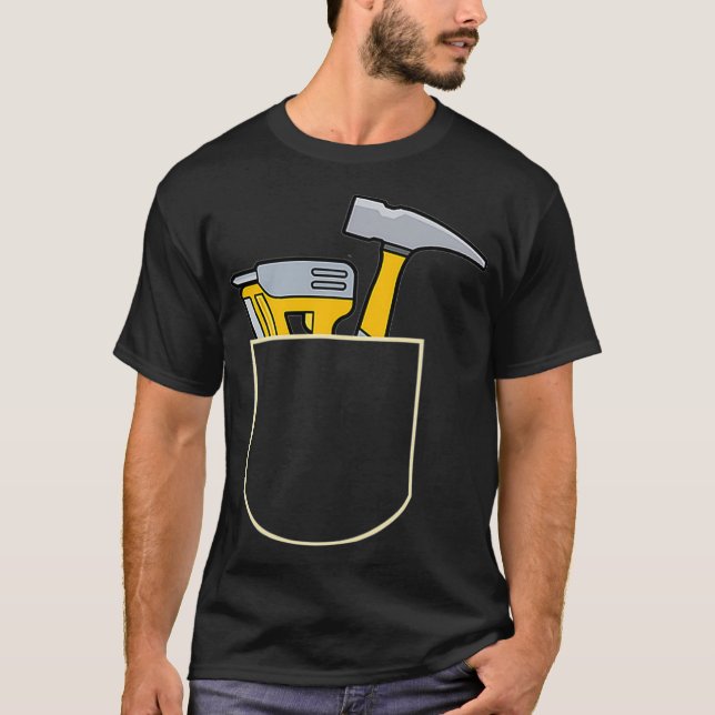Camiseta Mens Funny Roofer Nail Gun No Telhado De Presente  (Frente)