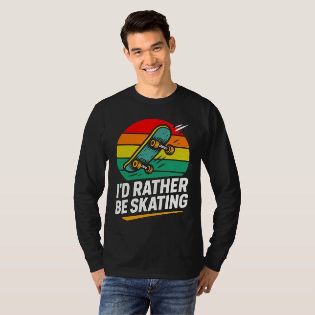 Camiseta Mens funny skateboarding  (Frente Completa)
