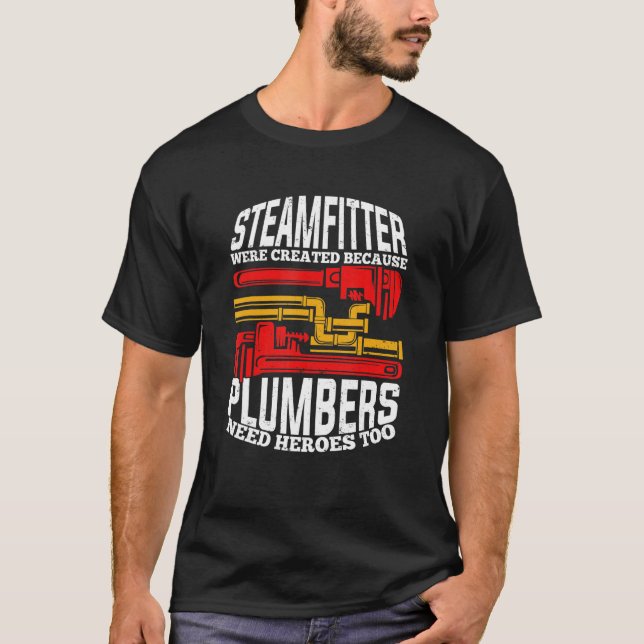 Camiseta Mens Funny Steamfitter Pipefitter (Frente)