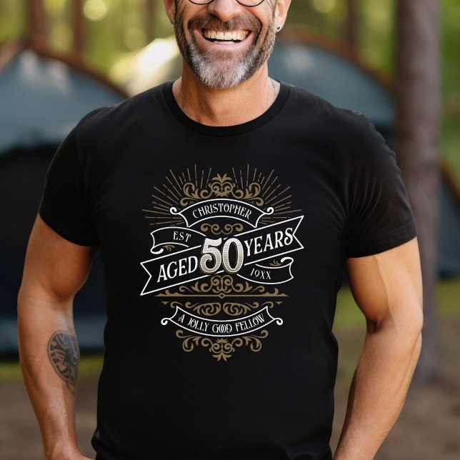 Camiseta Mens Funny Whiskey 50º Aniversário (Criador carregado)