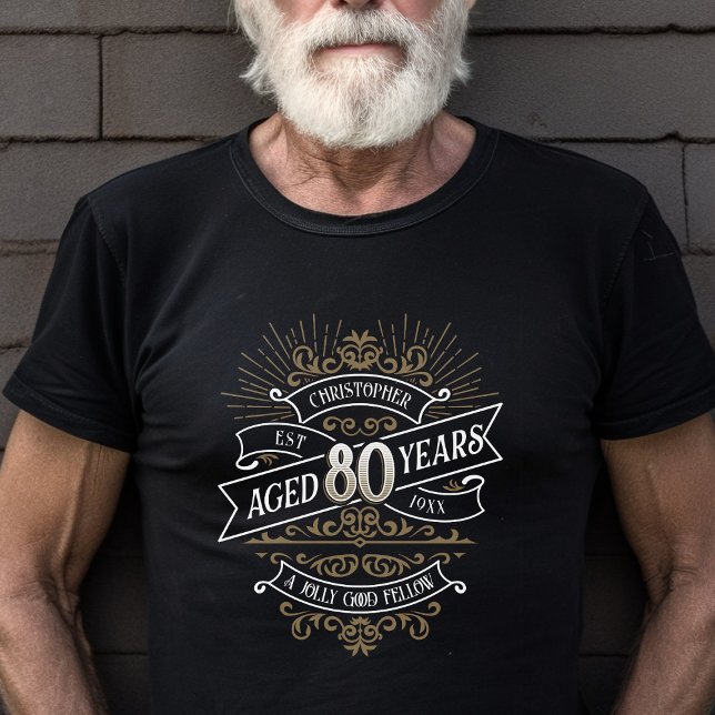 Camiseta Mens Funny Whiskey 80 Birthday (Criador carregado)