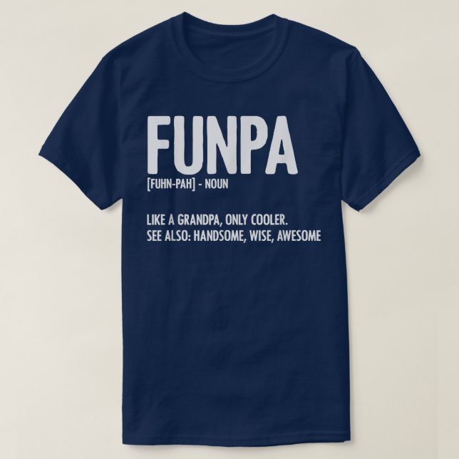 Camiseta Mens Funpa Definição Dia de os pais para Engraçado (Frente do Design)