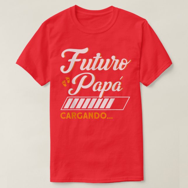 Camiseta Mens Futuro Papa Carregando Novo papai Pai Gravide (Frente do Design)