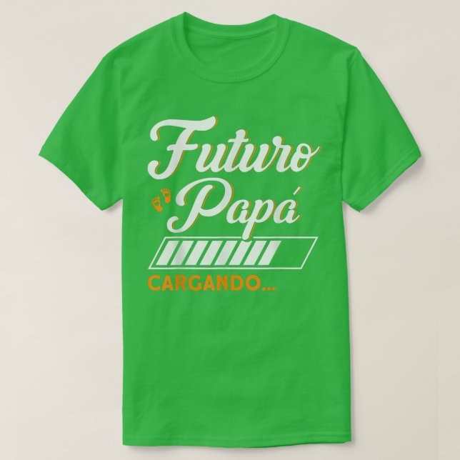 Camiseta Mens Futuro Papa Carregando Novo papai Pai Gravide (Frente do Design)