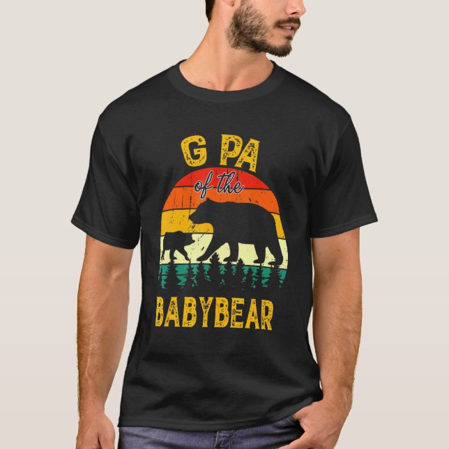 Camiseta Mens G Pa Do Bebê Urso Aniversário G Pa Pais D (Frente)