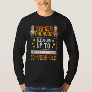 Camiseta Mens Gamer Dadhood Leveled To 30 Year Old 30