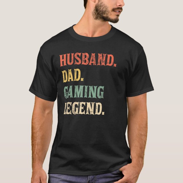 Camiseta Mens Gamer Pai Marido Pai Legenda de Vídeo do Jogo (Frente)