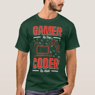 Camiseta Mens Gamer Por Coder Diário Por Programador Noturn