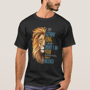 Camiseta Mens Gemini King Zodiac Astrologia Birthday Lion S