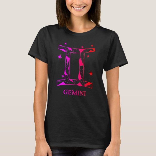 Camiseta Mens GEMINI Zodiac Design Para Pessoas Que Adoram  (Frente)