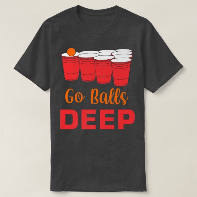Camiseta Mens Go Balls Deep Drinking Games Alcoholic Whiske (Frente do Design)