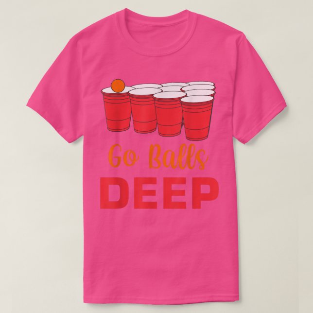 Camiseta Mens Go Balls Deep Drinking Games Alcoholic Whiske (Frente do Design)