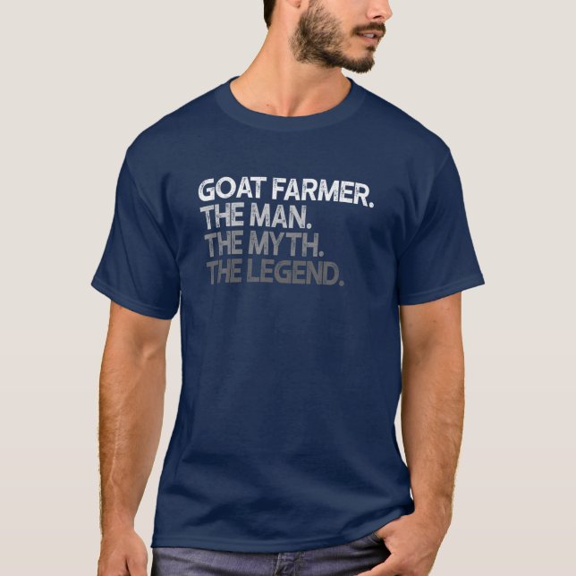 Camiseta Mens Goat Farmer Man The Myth Legend Gift (Frente)