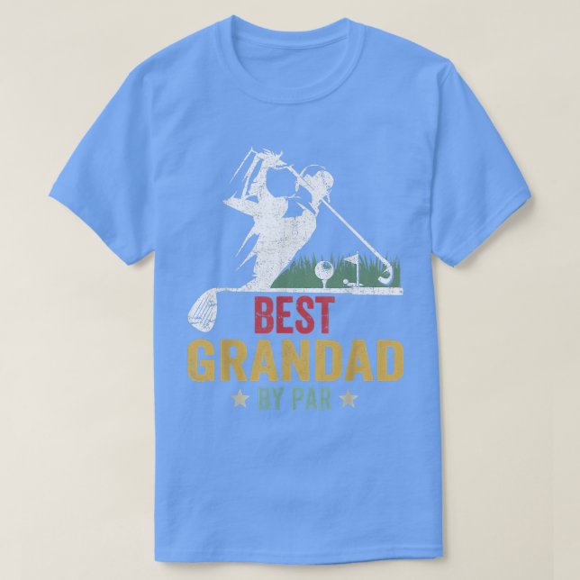 Camiseta Mens Golf Melhor Avô Por Par Pai Golfer Padre (Frente do Design)
