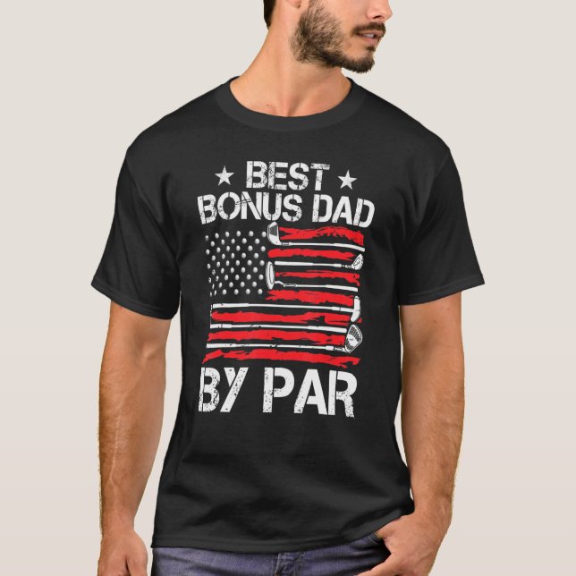 Camiseta Mens Golf Melhor Pai De Bônus Por Par Golfer Ameri (Frente)