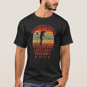 Camiseta Mens Golfing Golfplayers Vintage 2014 Birthday Gol