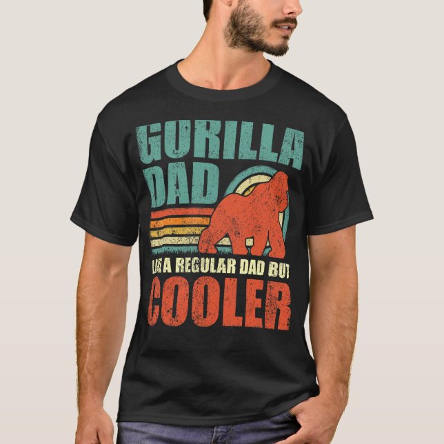 Camiseta Mens Gorilla Pai Como Um Pai Regular Mas Fa Mais F (Frente)
