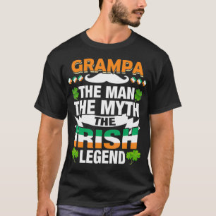 Camiseta Mens Grampa O Homem O Mito O D do Patrick Irlandês