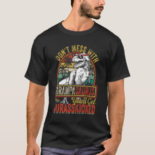 Camiseta Mens Grampa Rex Saurus Dia de os pais Din de Natal