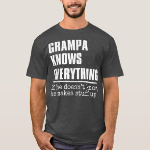 Camiseta Mens Grampa Sabe Tudo O Melhor Vovô Alguma Vez Fat