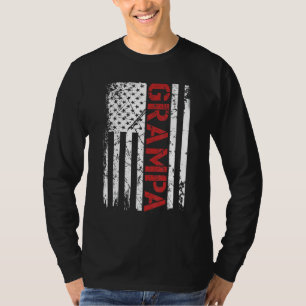 Camiseta Mens Grampa Vintage USA Flag American For Pai Pap