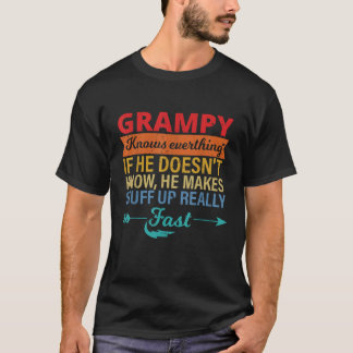 Camiseta Mens Grampy sabe tudo o que o avô sabe no dia