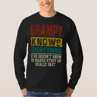 Camiseta Mens Grampy Sabe Tudo Vintage Grampy Pai F