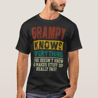 Camiseta Mens Grampy Sabe Tudo Vintage Grampy Pai F