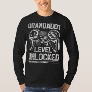 Camiseta Mens Grandaddy Level Unlocked Video Gamer Padre