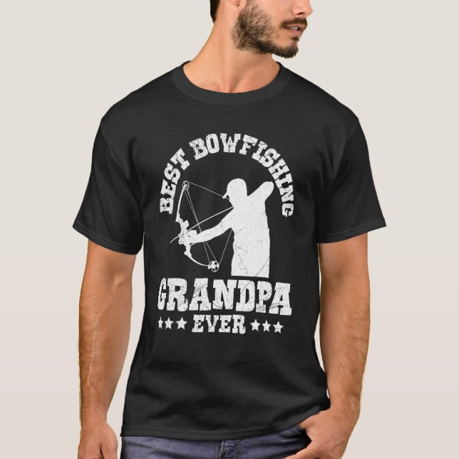 Camiseta Mens Grandpa Bowfishing Grandfather Bow Hunter Fis (Frente)