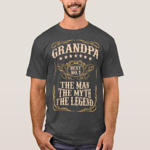 Camiseta Mens GRANDPA O HOMEM O MITO A LEGENDA do Pai