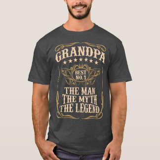 Camiseta Mens GRANDPA O HOMEM O MITO A LEGENDA do Pai 