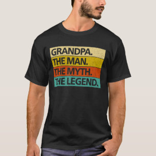 Camiseta Mens GRANDPA O HOMEM O MITO A LEGENDA do Pai