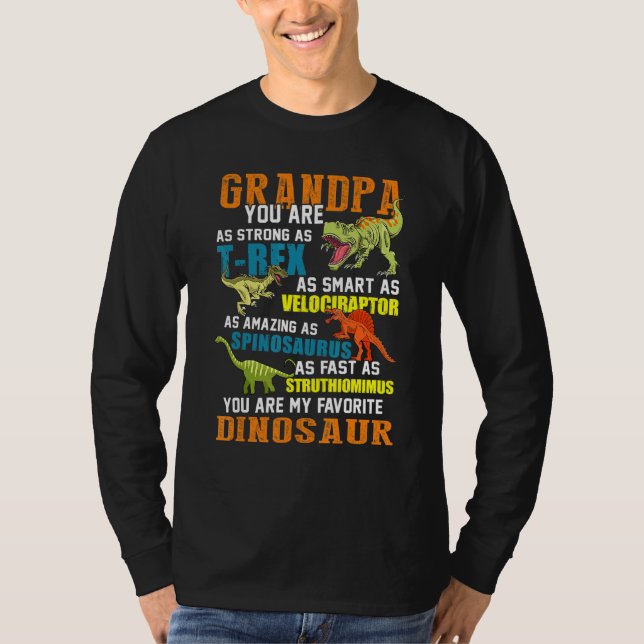 Camiseta Mens Grandpasauro T Rex Dinossaur Avô Saurus F (Frente)