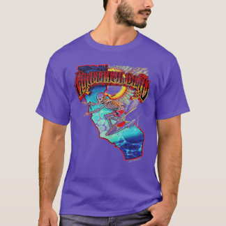 Camiseta Mens Grateful Dead Surfing California Skeleton Vin