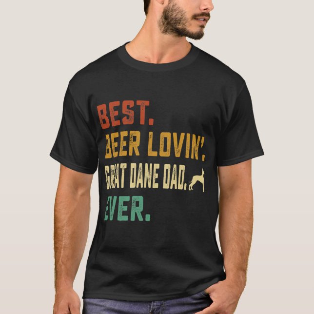 Camiseta Mens Great Dane Lover Best Beer Loving Great Dane (Frente)