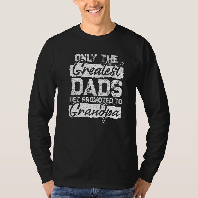 Camiseta Mens Greatest Dads Get Promoted To Grandpa  Father (Frente)