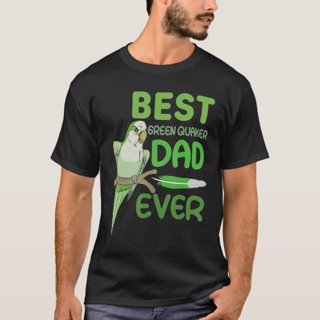 Camiseta Mens Green Quaker Dad Monk Parakeet Best Green Qua (Frente)