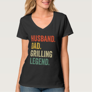 Camiseta Mens Griling Padre Day Mariband Grill Legenda do P