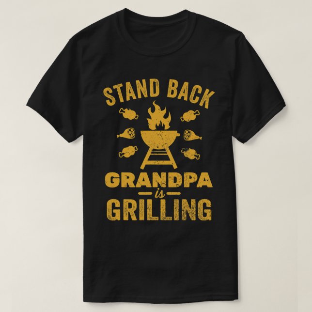 Camiseta Mens Grill Master Shirts Vovô Griling Funny BB (Frente do Design)