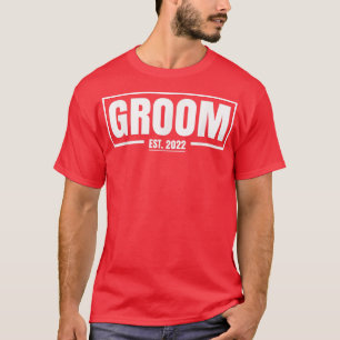 Camiseta Mens Groom Estabeleceu Casamento 2022
