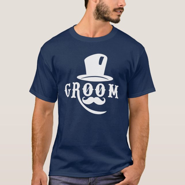 Camiseta Mens Groom Hat Cute Engagement Wedding Bachelor Pa (Frente)