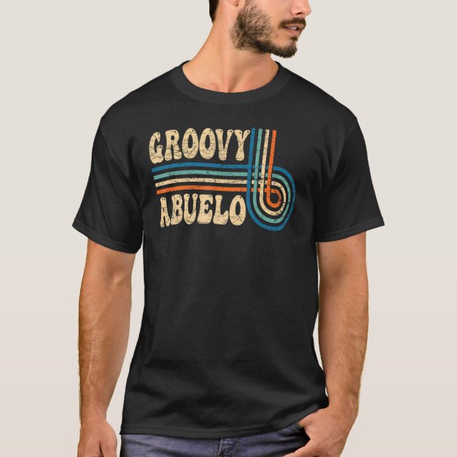 Camiseta Mens Groovy Abuelo 70s Nostalgia estética de 1970 (Frente)