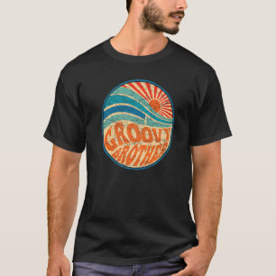 Camiseta Mens Groovy Brother 70s Estética 1970 Retro Bro