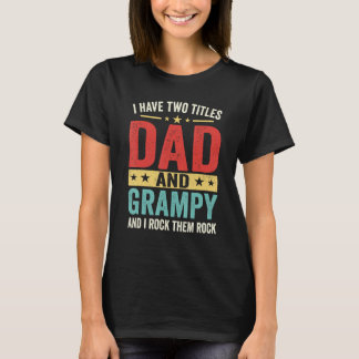 Camiseta Mens Groovy Eu Tenho Dois Títulos Pai E Fath Gramp