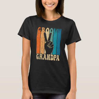 Camiseta Mens Groovy Grandpa 70s Aesthetic Nostalgia 1970's
